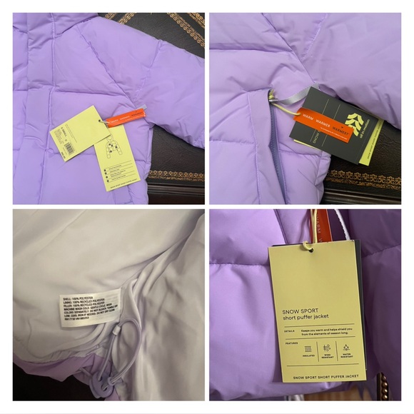 ALL IN MOTION Snow Sport Short Puffer & Snow Pant Set (Lilac) XS - Picture 12 of 16